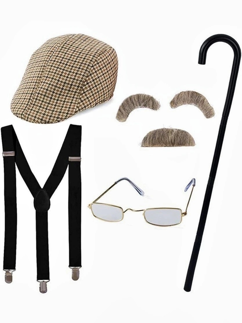 Tigerdoe Old Man Costume Set - 7-Piece Costume Set -100 Days of School/Halloween